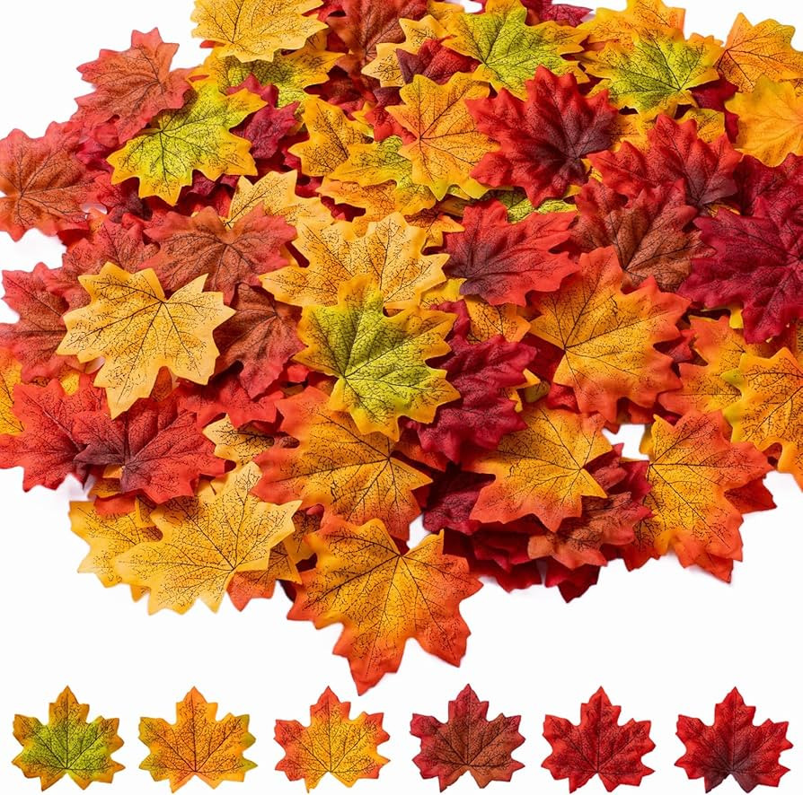 1170 Pcs 8cm/3.1inch Artificial Maple Leaves 6 Colors Fall Leaves Thanksgiving Day Autumn Leaf De... | Amazon (US)
