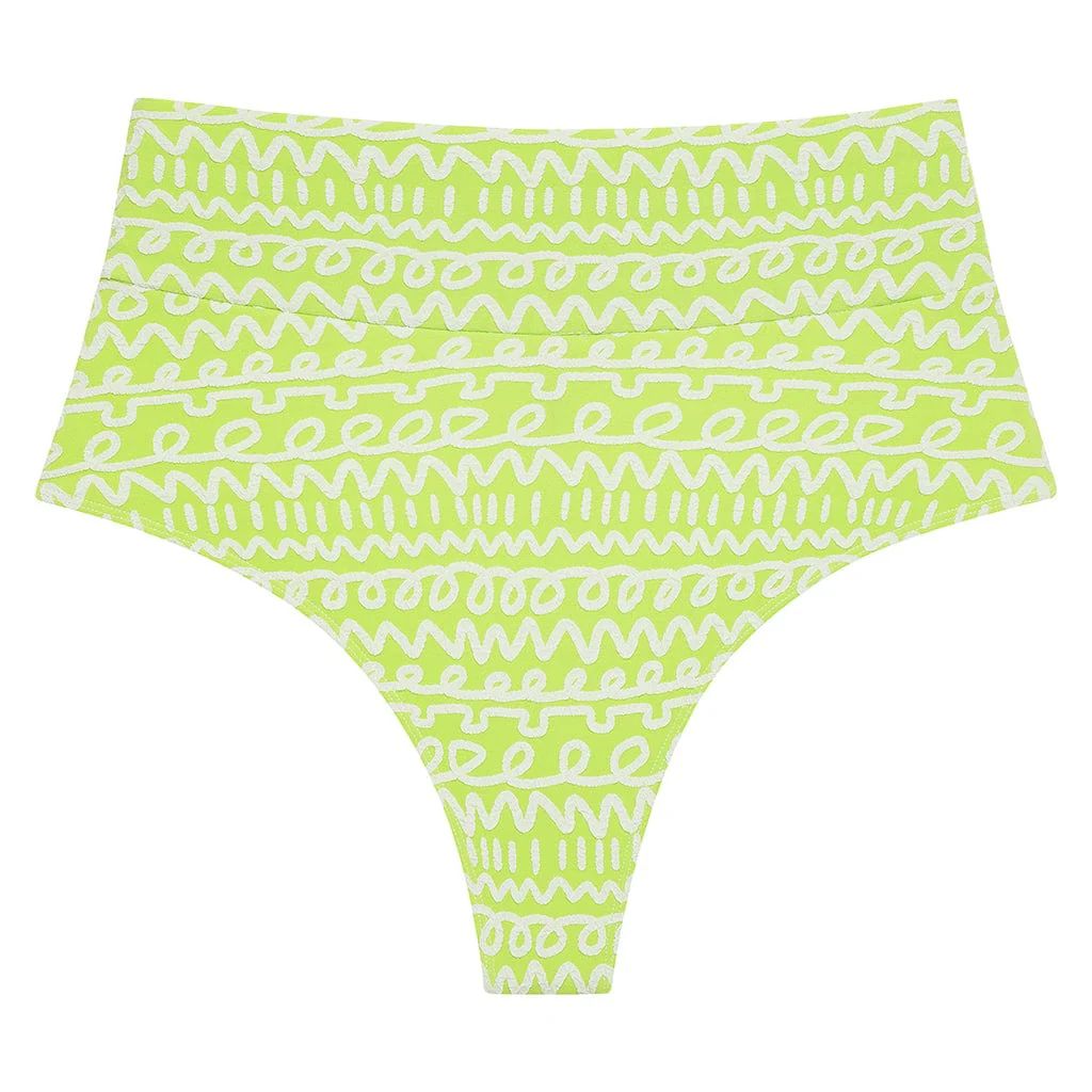 Lime Icing Added Coverage High Rise Bikini Bottom | Montce