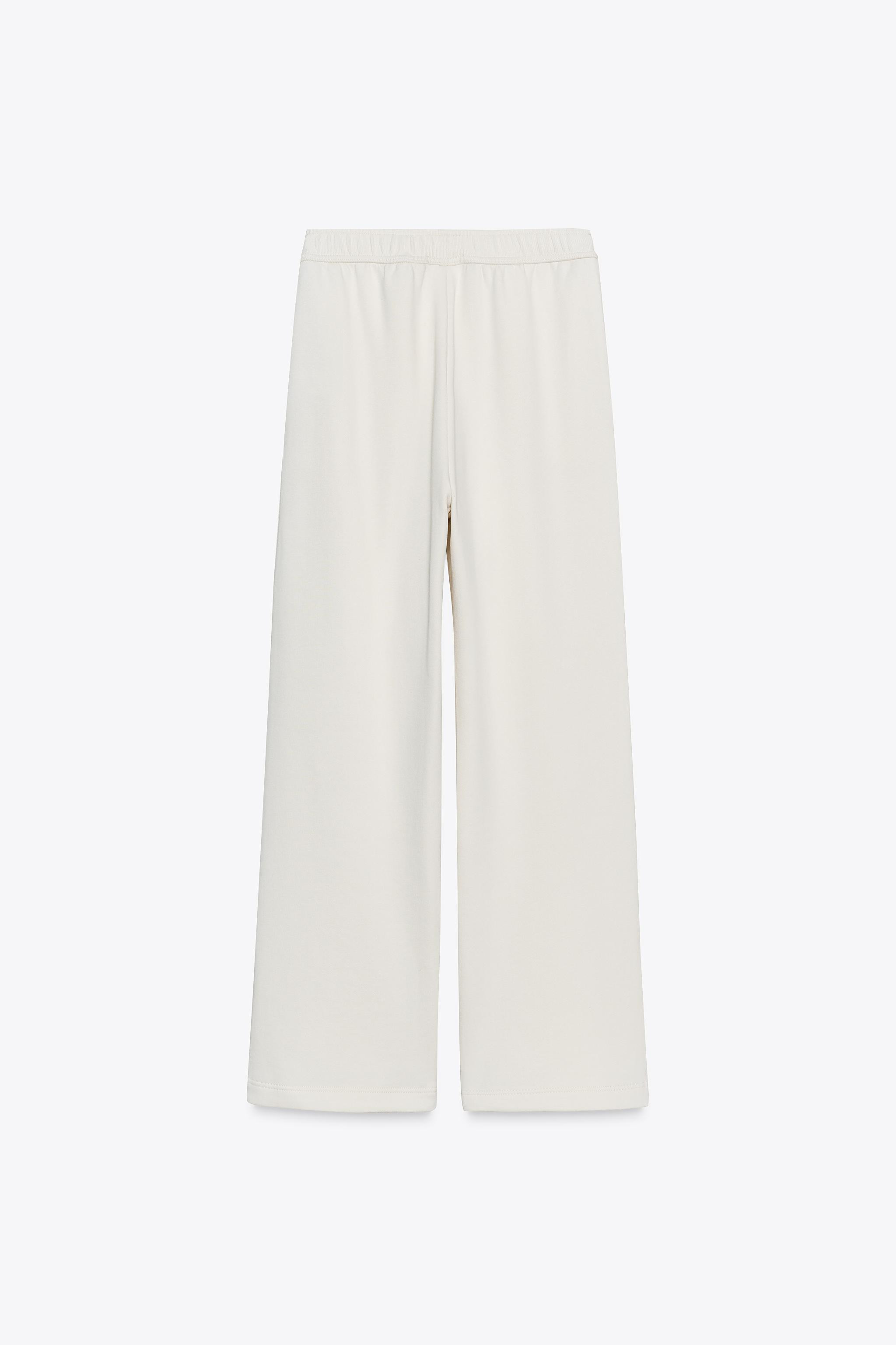 WIDE-LEG PLUSH TROUSERS | Zara UK