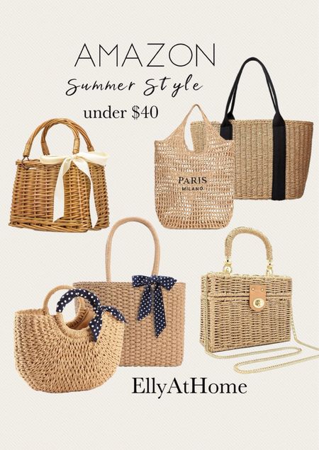 Amazon woven summer styling handbags, totes, beach bag, summer fashion. Coastal style bags. Under $40, free shipping, Amazon fashion finds. 

#LTKFindsUnder50 #LTKStyleTip #LTKItBag