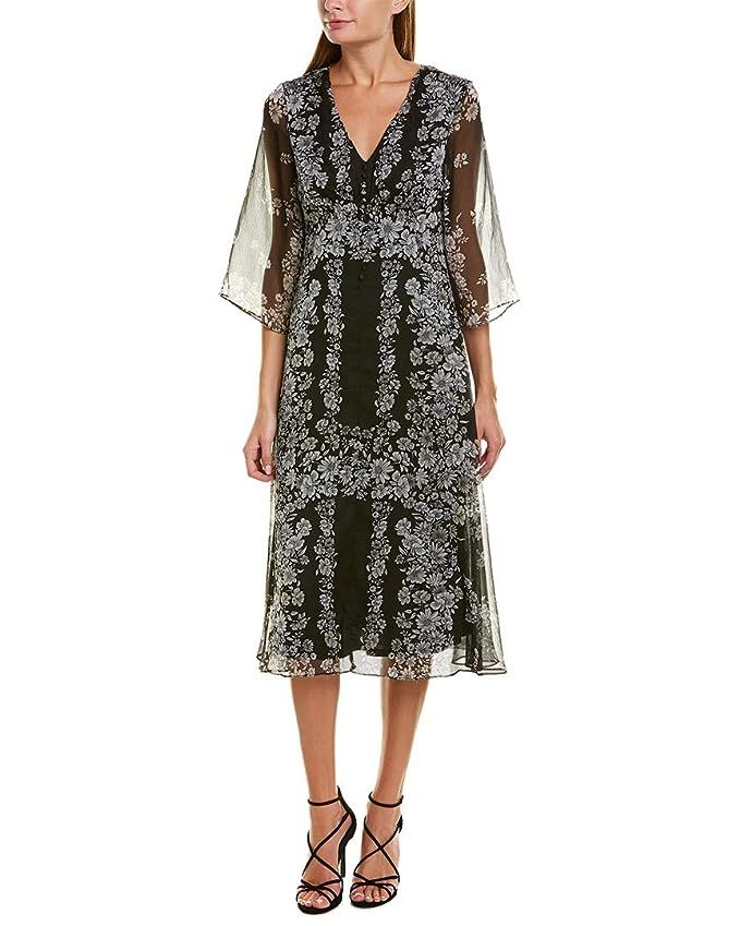 Taylor Dresses Women's Bell Sleeve Printed Chiffon Midi Dress | Amazon (US)