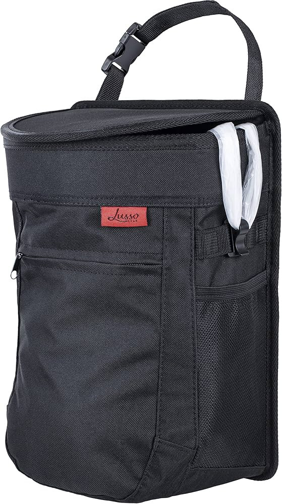 Lusso Gear Spill-Proof Car Trash Can 2.5 Gallon - Easy to Clean Hanging Garbage Bin - Leak-Proof ... | Amazon (US)