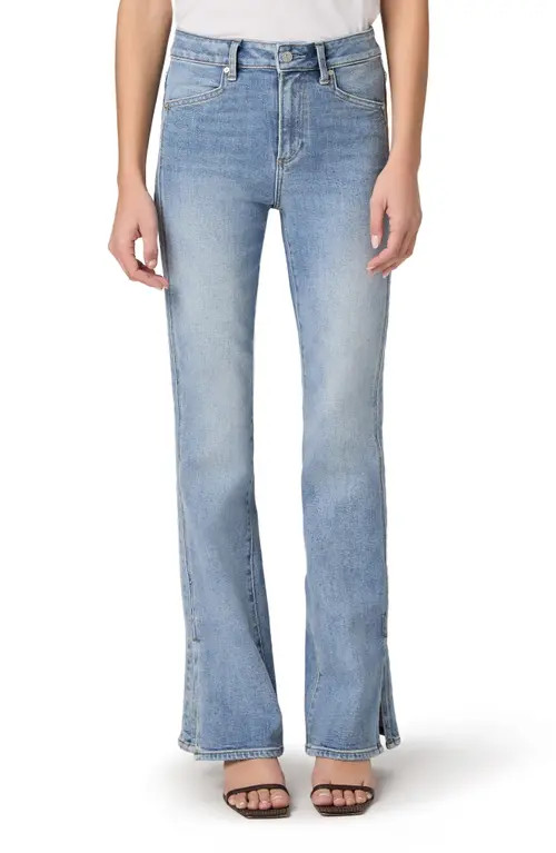 PAIGE Laurel Canyon High Waist Slit Cuff Bootcut Jeans in Canals at Nordstrom, Size 31 | Nordstrom