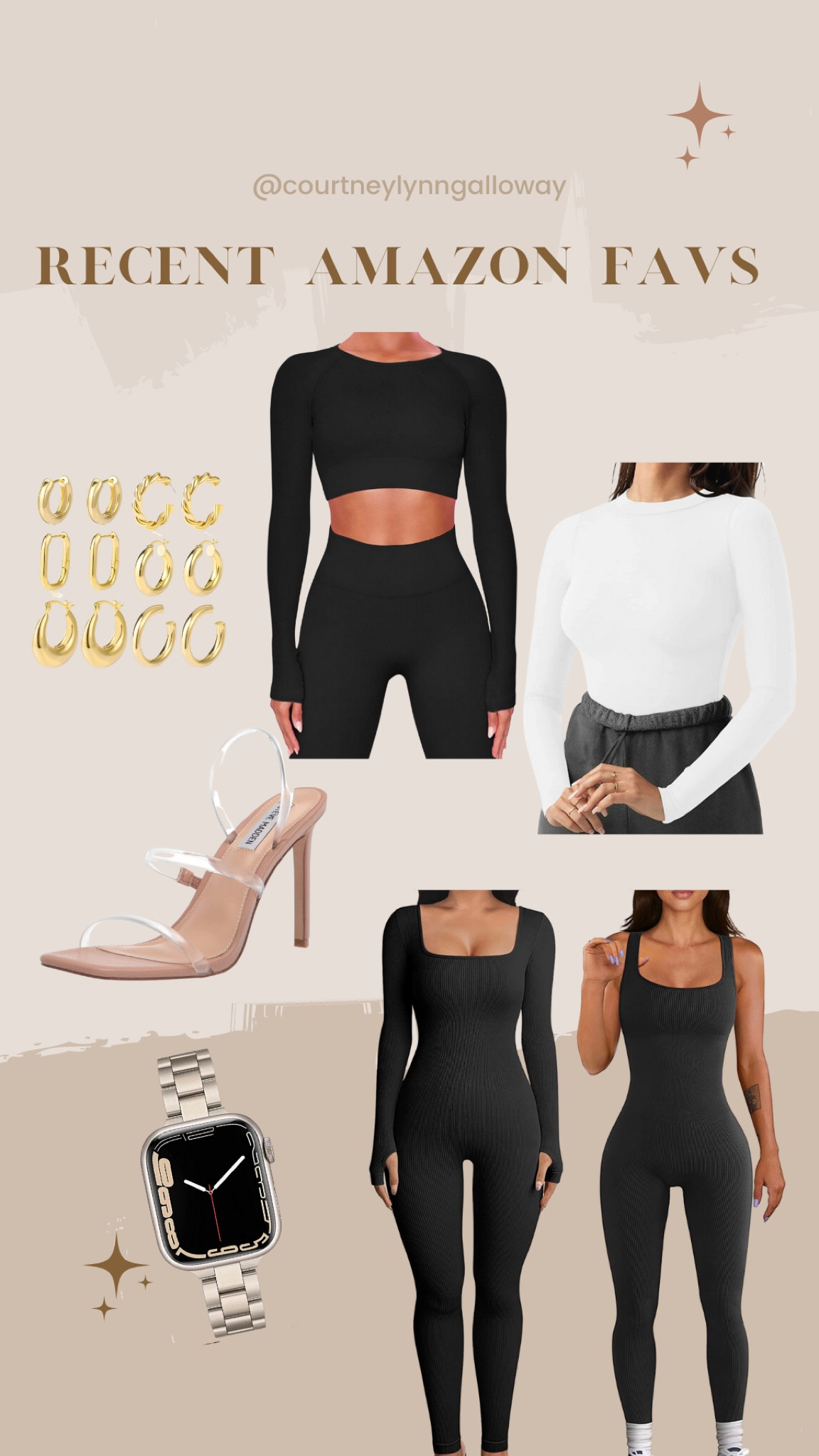 Recent Amazon orders I’ve been loving!

Size small in the jumpsuits but could have done medium! & went with a medium in the black set to be comfy!

#workout #gym #pilates #jumpsuit #set #matchingset #nudeheels #watchband #bodysuit #basics #essentials #earrings #gold

#LTKshoecrush #LTKfit #LTKstyletip