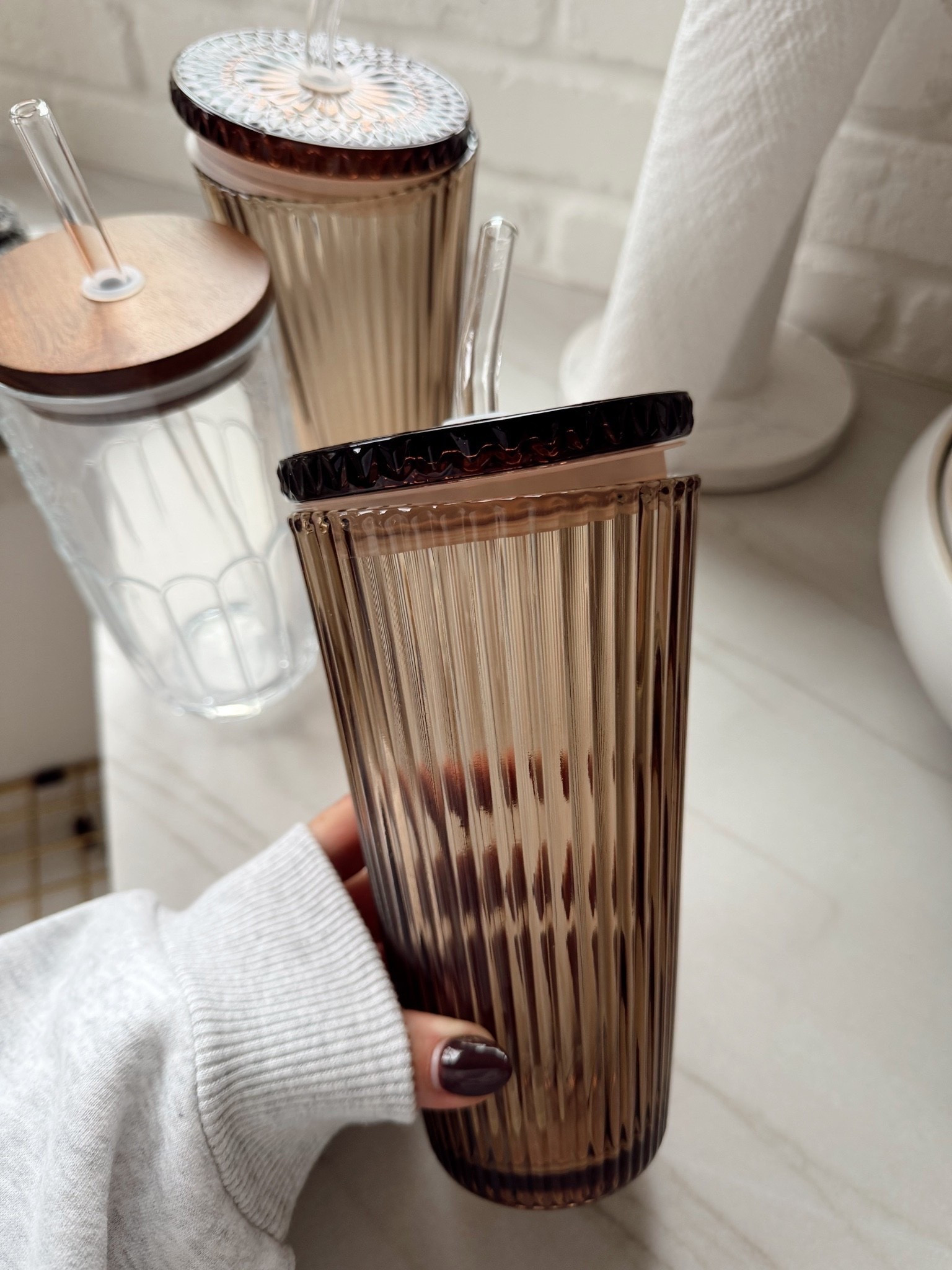 Just got these cutie glass tumblers in and we’re obsessed! 🤎🐻🧋

Coffee cups. Walmart finds. Aesthetic home.

#LTKHome