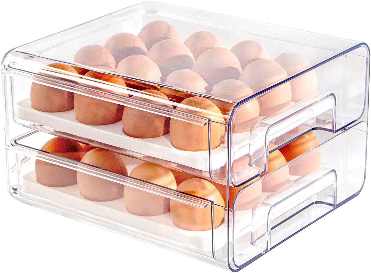 BigTron Egg Container for Refrigerator with Lids 32 Egg Drawer for Refrigerator Reusable Egg Stor... | Amazon (US)