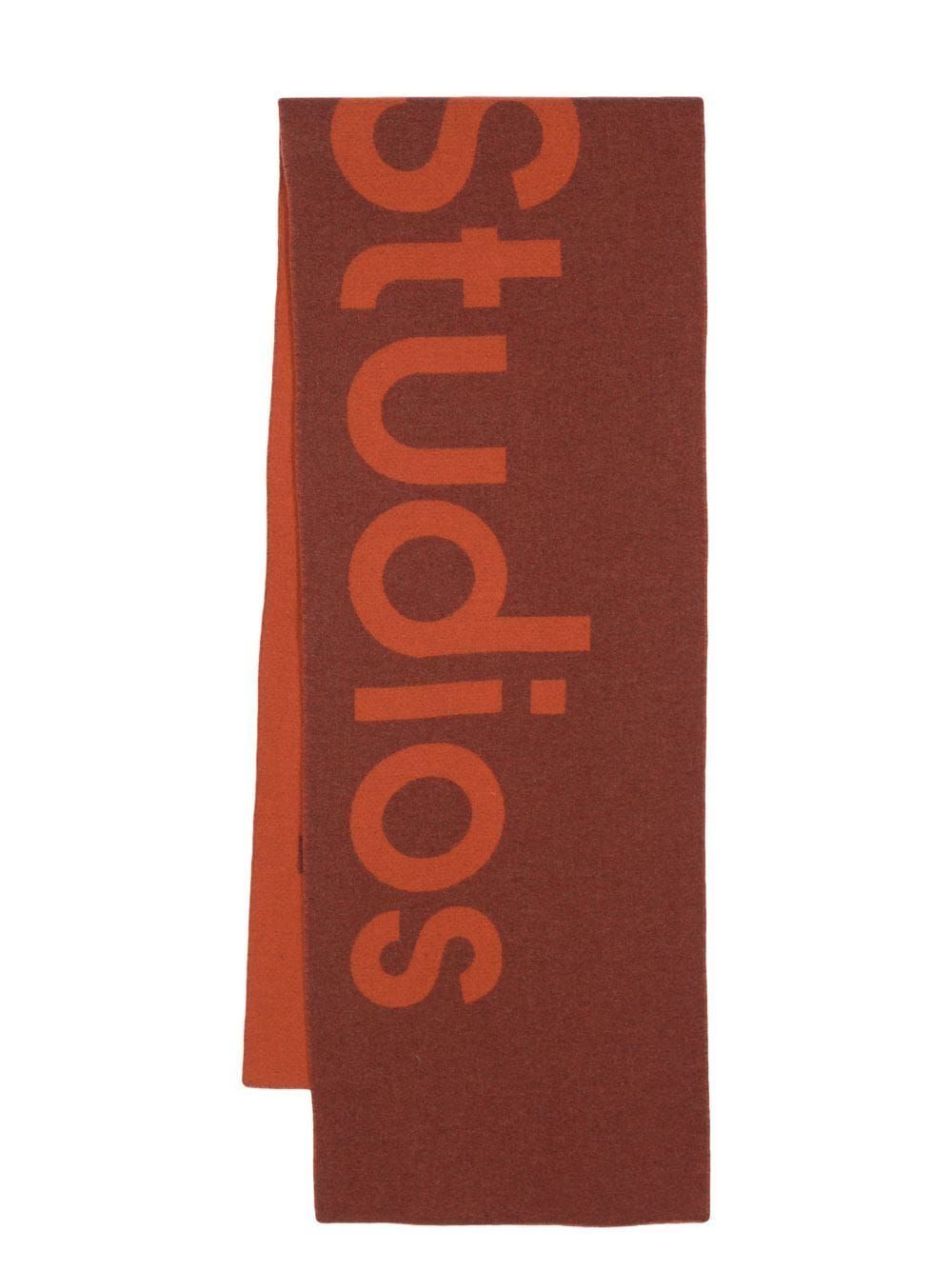 Acne Studios logo-knit Wool Scarf - Farfetch | Farfetch Global