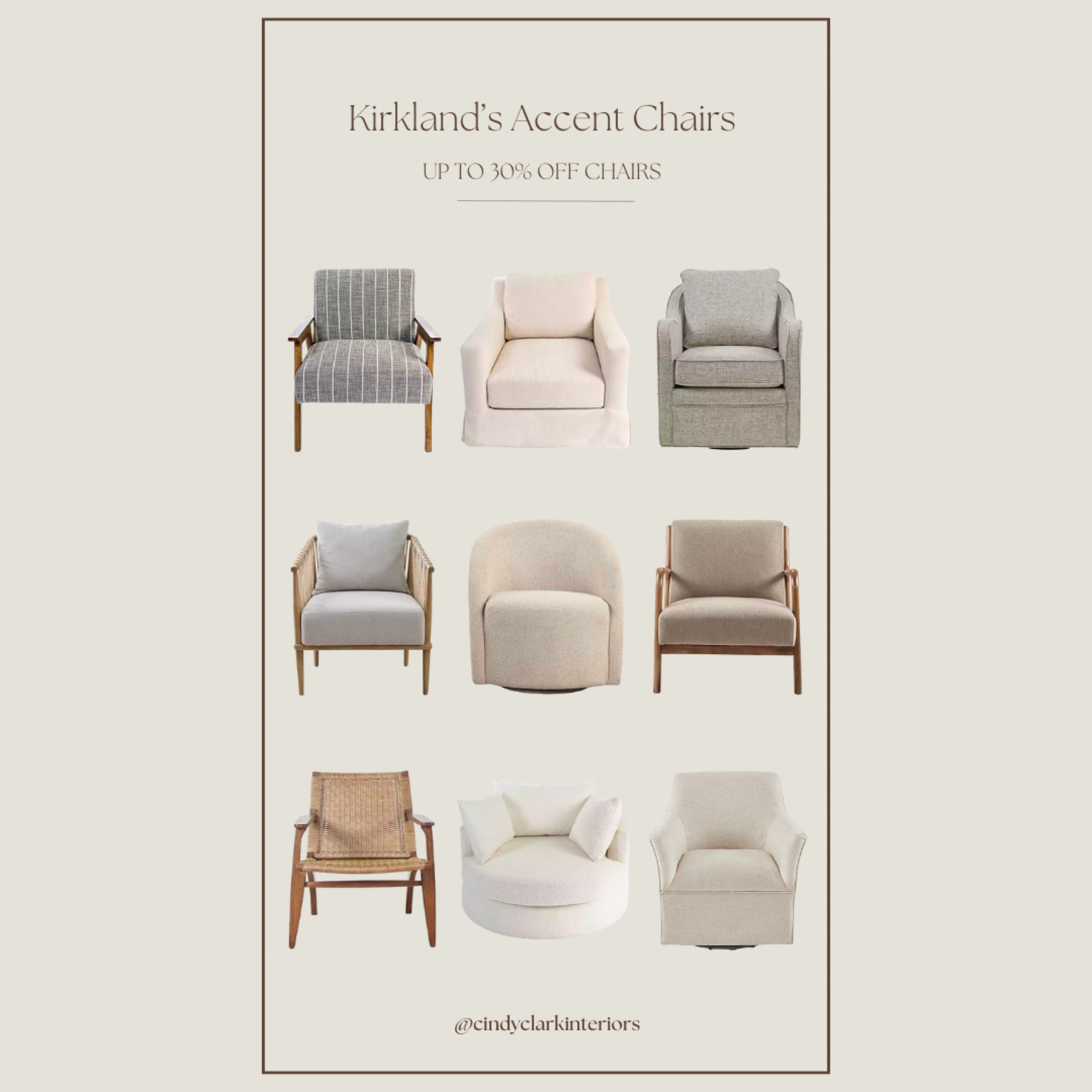 Accent chairs are up to 30% off right now at Kirkland’s! The perfect time to grab some new pieces if you’re looking for them. I love both these textured swivels and well as these patterned armchairs. 

#LTKsalealert #LTKstyletip #LTKhome