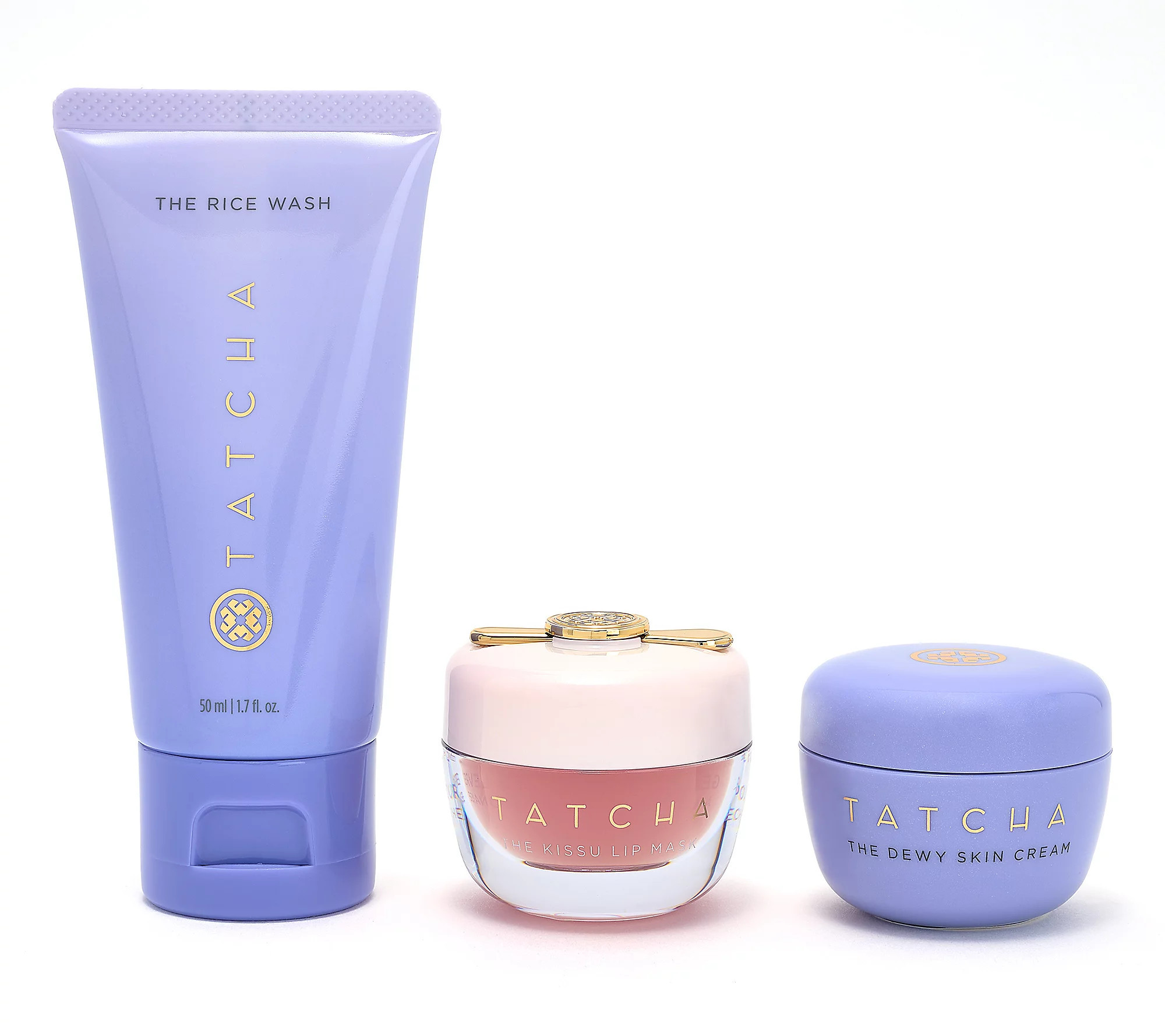 TATCHA Travel Size Rice Wash & Dewy Skin Cream + Kissu | QVC