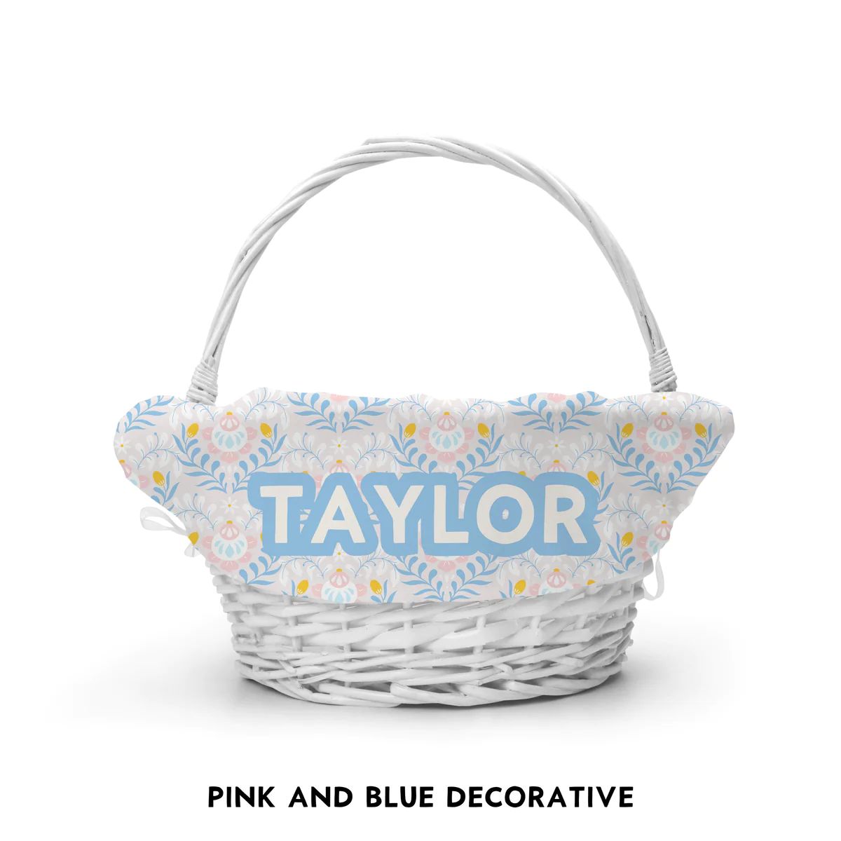 Personalized Easter Basket Liner - Pink and Blue Decorative | The Little Lemons Company