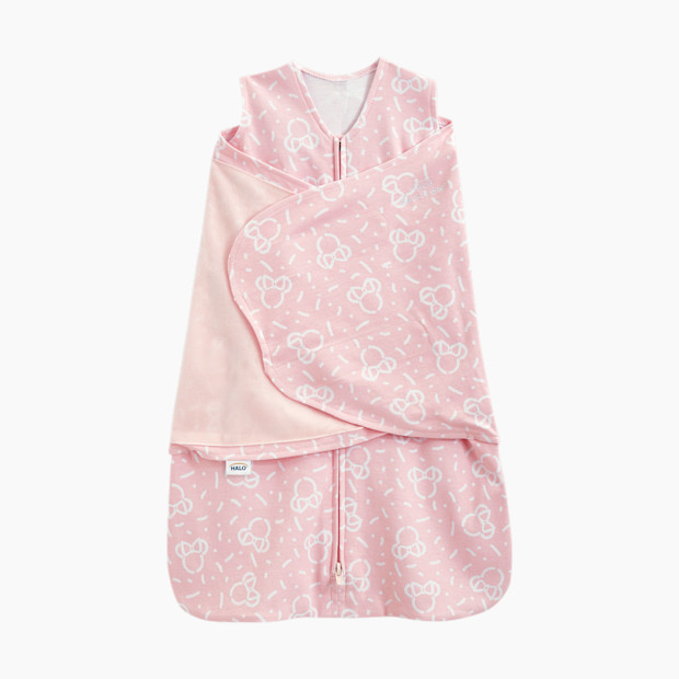 Halo Sleepsack Swaddle Disney in Confetti Minnie Pink Size NB | 100% Cotton | Babylist