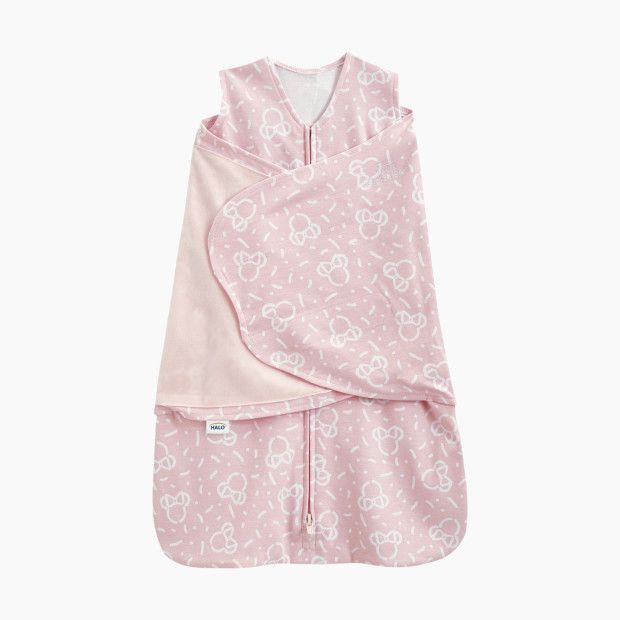 Halo Sleepsack Swaddle Disney in Confetti Minnie Pink Size NB | 100% Cotton | Babylist