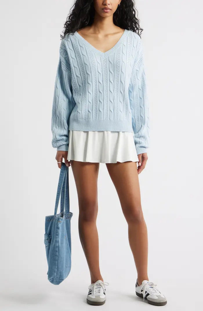 Bow Back Cable Knit Sweater | Nordstrom