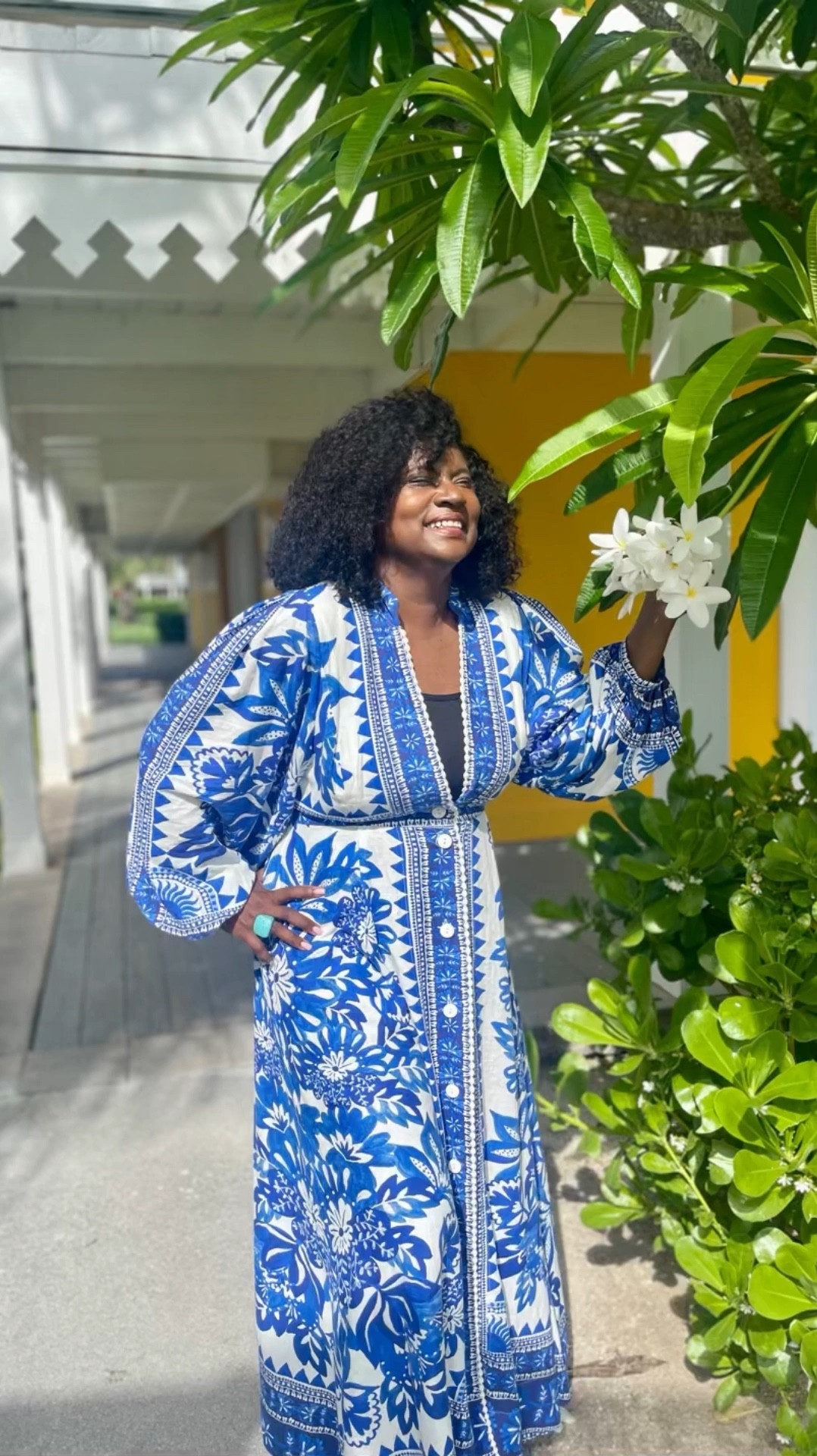 This dress!! Its beautiful blue and white pattern is perfect for summer and it hangs in such a flattering way. From tea parties to Caribbean vacation this dress was the perfect outfit. 
#summerouyfit #vacationoutfit #maxidress #blueandwhitedress #gardenpartyputfit #weddingoutfit

#LTKSeasonal #LTKStyleTip #LTKParties