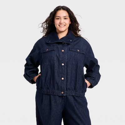 Women's Denim Jacket - A New Day™ Indigo Dark Wash XXL | Target
