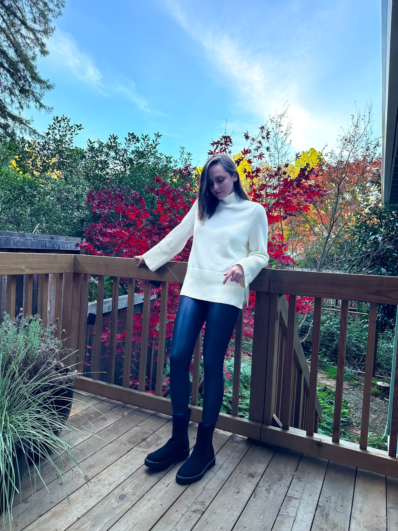 Winter outfit - stretchy and comfortable Walmart faux leather leggings, side slit white sweater, and black stud boots
@walmartfashion #WalmartPartner #WalmartFashion

#LTKHoliday #LTKSeasonal #LTKunder50