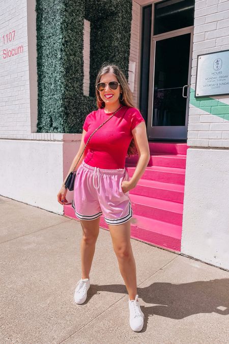 Super casual running errands outfit or taking a walk outside. This tee comes in several colors. Sized up to a size small for the shorts for more oversize fit.

Target style  | loungewear 


#LTKFindsUnder50 #LTKSeasonal #LTKFitness