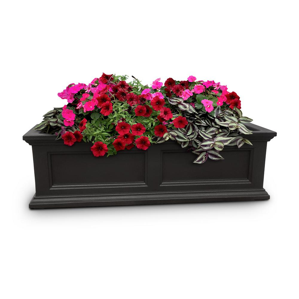 Self-Watering Fairfield 11 in. x 36 in. Plastic Window Box | The Home Depot