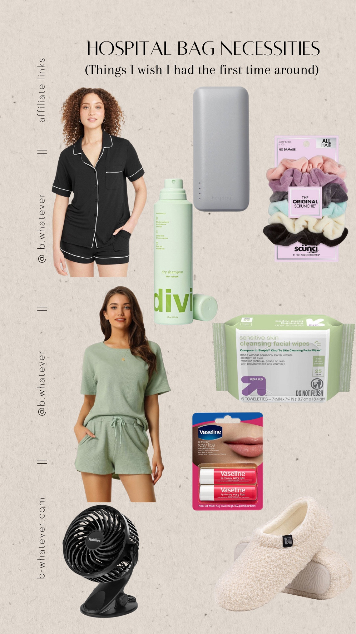 Things I wish I had packed in my hospital bag with my first baby. Here are all the necessities I’m taking with me the second time around! 
-My own comfy pajamas, dry shampoo, a power bank for charging, hair scrunchies, a comfy going home lounge outfit, face wipes, good lip balm, a portable fan, comfy slippers! 

 #hospitalbag #pregnancy #maternity #postpartum 

#LTKTravel #LTKBaby #LTKBump