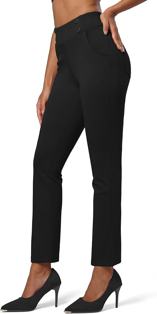 Willit Women's Yoga Dress Pants Stretch Business Work Casual Pants High Waisted Cropped Office Pa... | Amazon (US)
