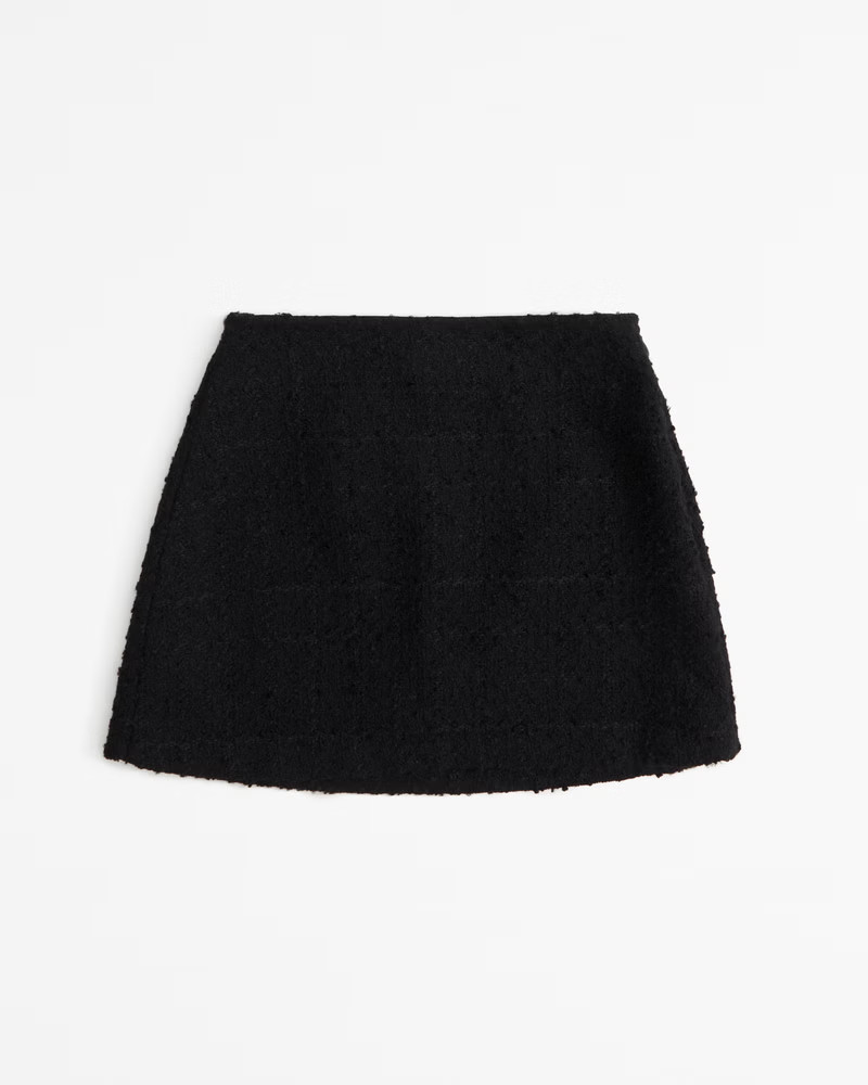 Abercrombie & Fitch Women's The A&F Scarlett Tweed Mini Skort in Black - Size L | Abercrombie & Fitch (US)