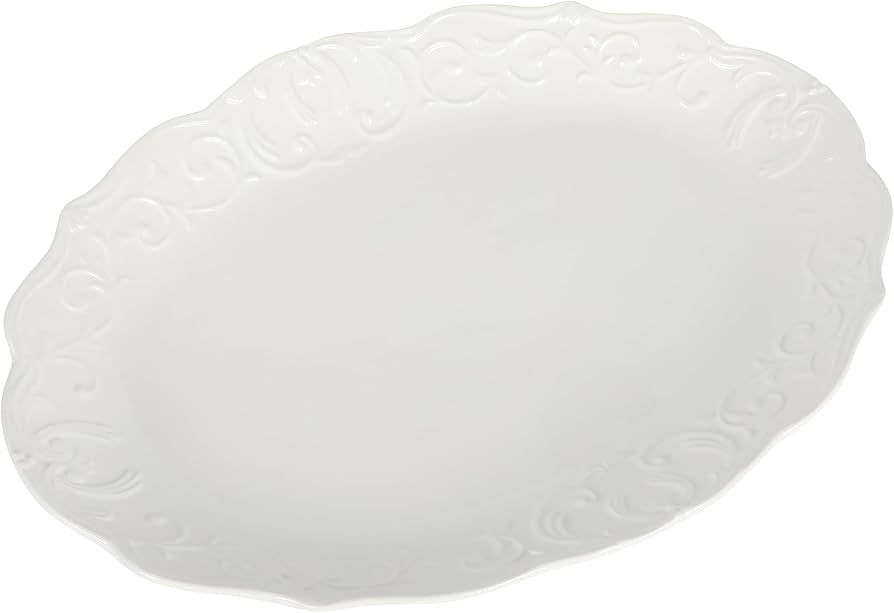 Gibson Home Bountiful 18.75 Inch Serveware Platter - White | Amazon (US)