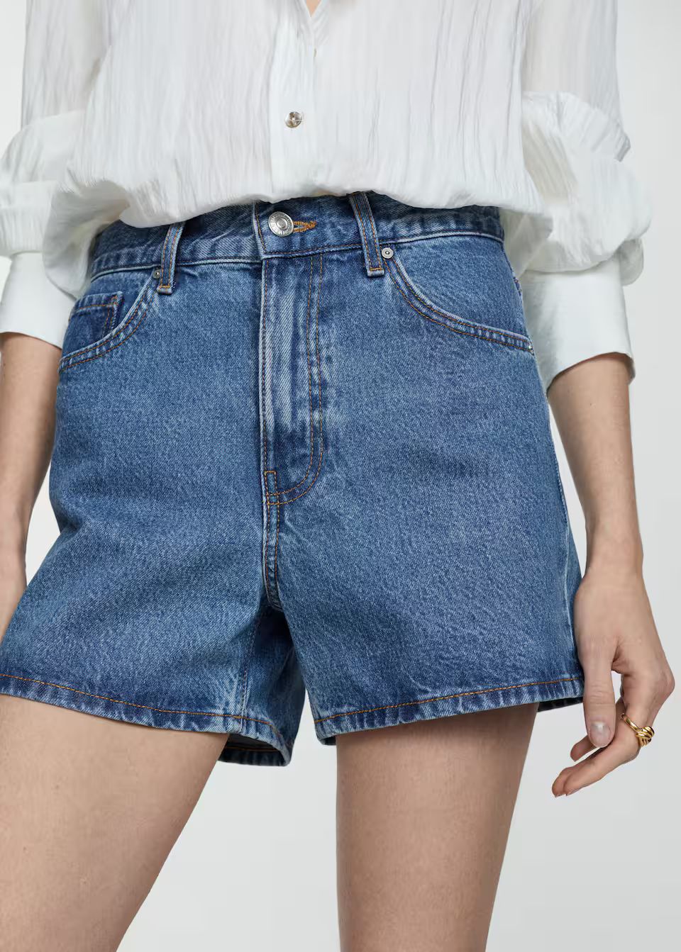 Jeans-shorts mit hoher taille -  Damen | Mango Deutschland | MANGO (DE)