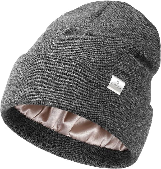 YANIBEST Womens Satin Lined Knit Beanie Hat Acrylic Winter Hats for Women Men Silk Lining Soft Sl... | Amazon (US)