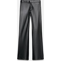 Zara - Faux Leather Flare Pants - Women - Black - Women | Zara US