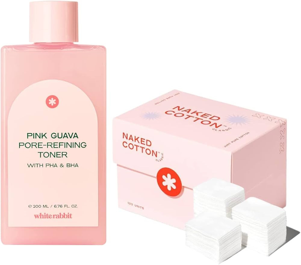 White Rabbit Pink Guava Pore-Refining Toner with PHA & BHA + Premium Naked Cotton Cotton Pads Cla... | Amazon (US)