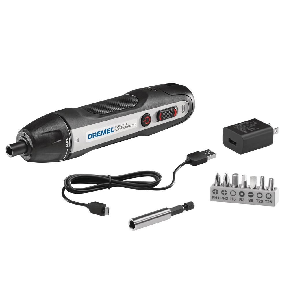 Dremel Home Solutions Rechargeable 4-Volt Li-Ion Powered Electric Screwdriver-HSES-01 - The Home ... | The Home Depot