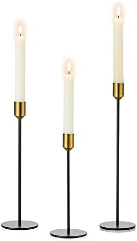 Romadedi Taper Candle Holders Black - Set of 3 Modern Decorative Iron Candlestick Holders for Tap... | Amazon (CA)