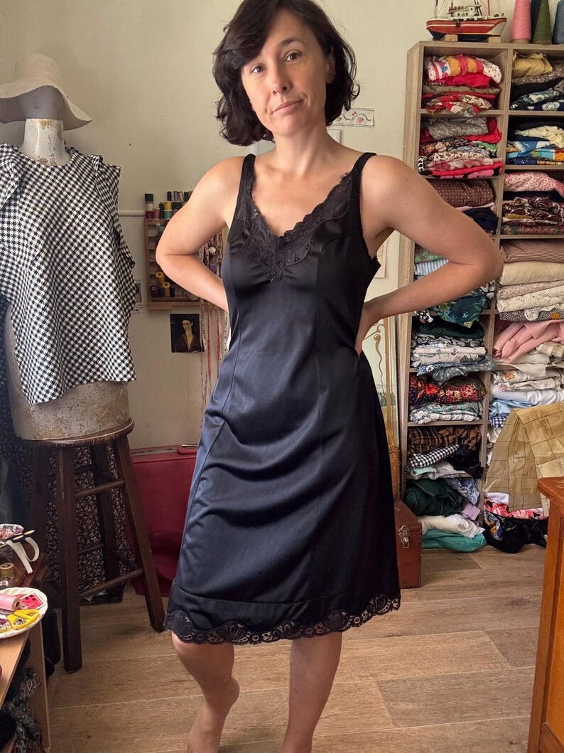 Vintage 90’s Black Lace Thick Straps Lingerie Slip Dress AUS 12 US 8 EU 40 Uk 12 - Etsy | Etsy (US)