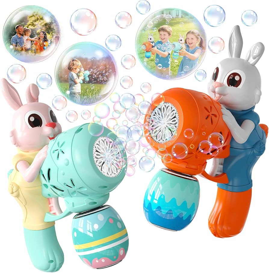 Bubble Gun for Kids 2 Pack Bubble Guns Kit for Toddlers Rabbit Bubble Machine Electric Bubble Toy... | Amazon (US)