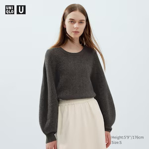 Premium Lambswool Volume Jumper | UNIQLO UK | UNIQLO (UK)