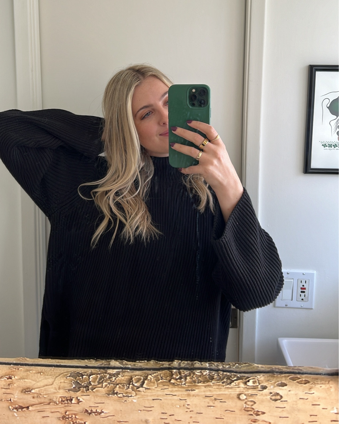 100% cotton oversized mock neck sweater from Gap! Is veryyy oversized so size down if you want something more fitted — I got a small! love affordable natural fiber sweaters though 

#LTKFindsUnder100 #LTKFindsUnder50