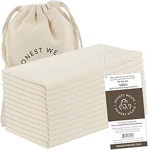 HONEST WEAVE GOTS Certified 100% Organic Flour Sack Cotton Kitchen Hand and Dish Towel Sets - Ext... | Amazon (US)