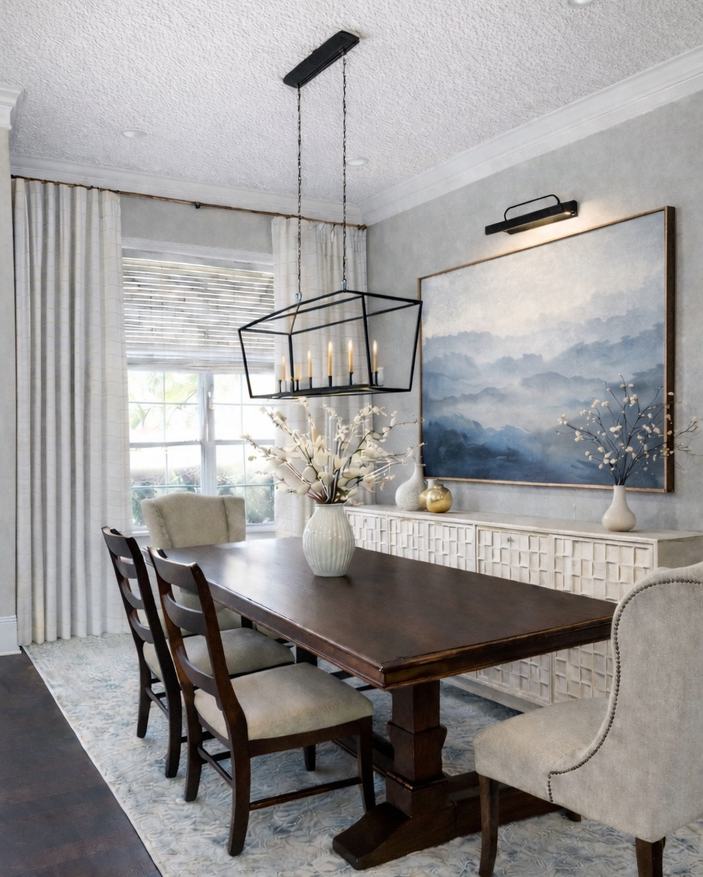 Client Refresh 
(Use multiple buffet cabinets to create the large designer) 