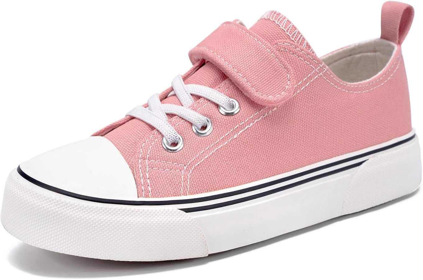 Zoroadke Toddler Boys and Girls Sneakers Low Top Adjustable Strap Canvas Shoes for Kids | Amazon (US)