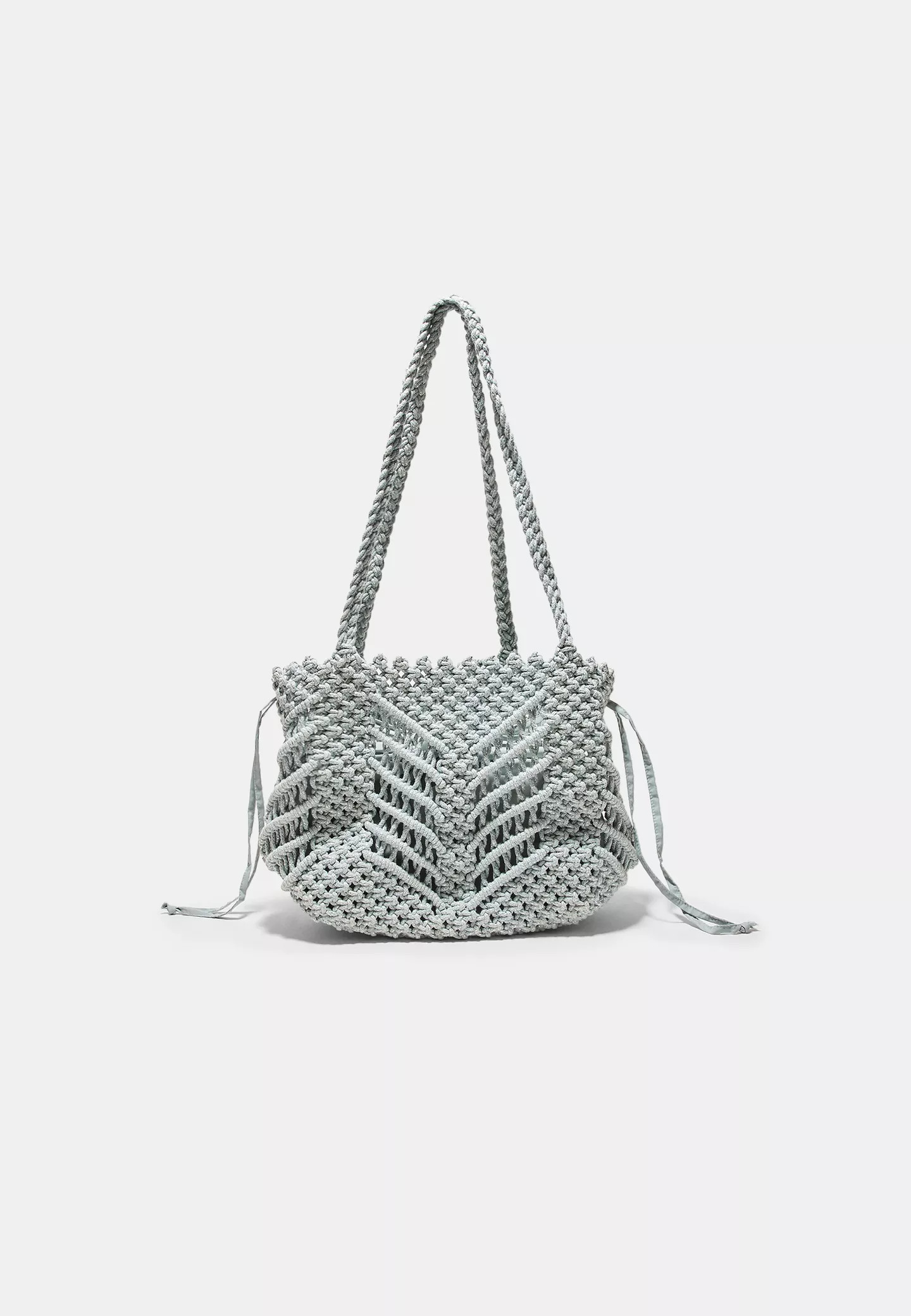 Metallic thread crochet shopper bag - Women's Bags | Stradivarius United Kingdom | Stradivarius (UK)
