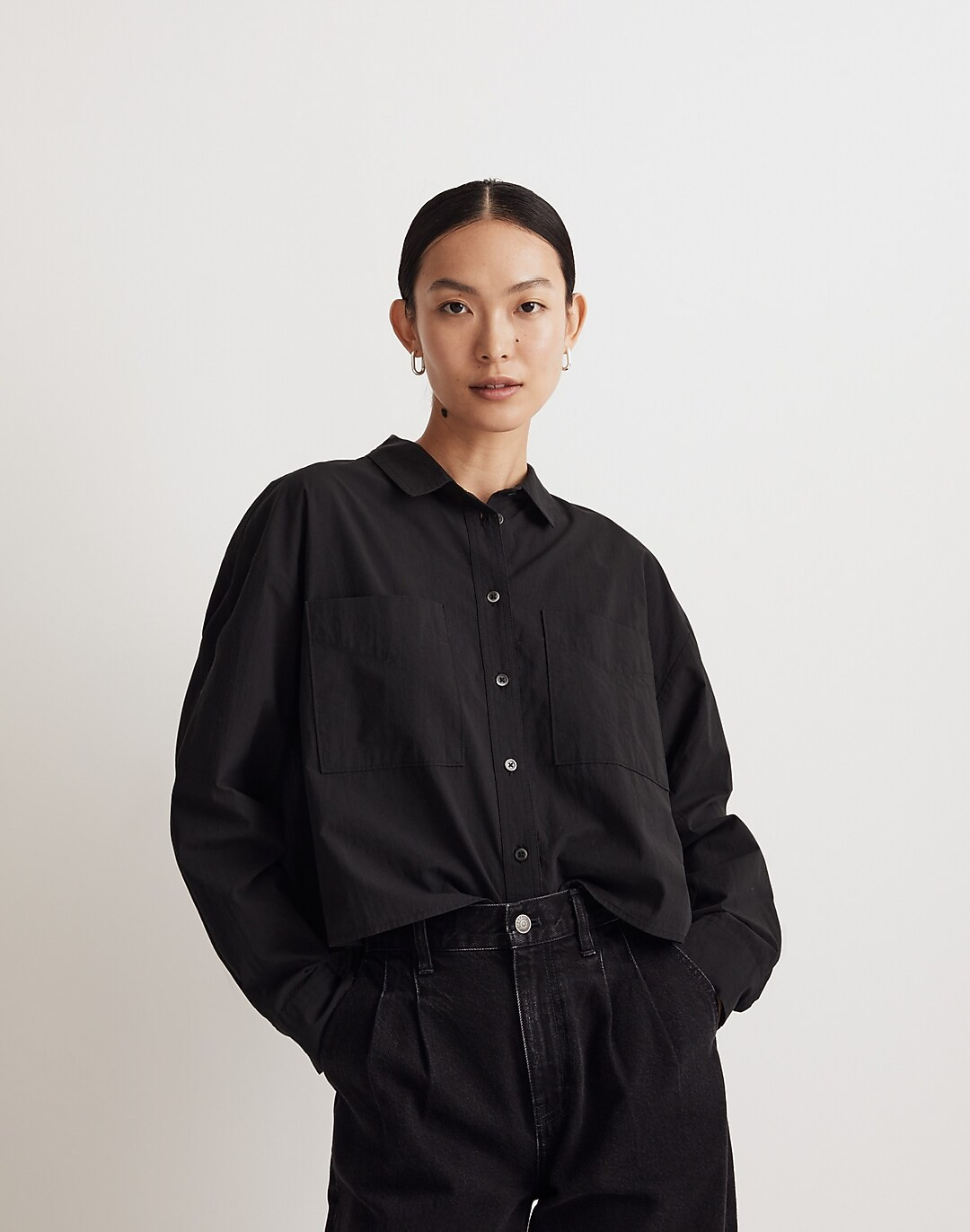 The Signature Poplin Crop Shirt | Madewell