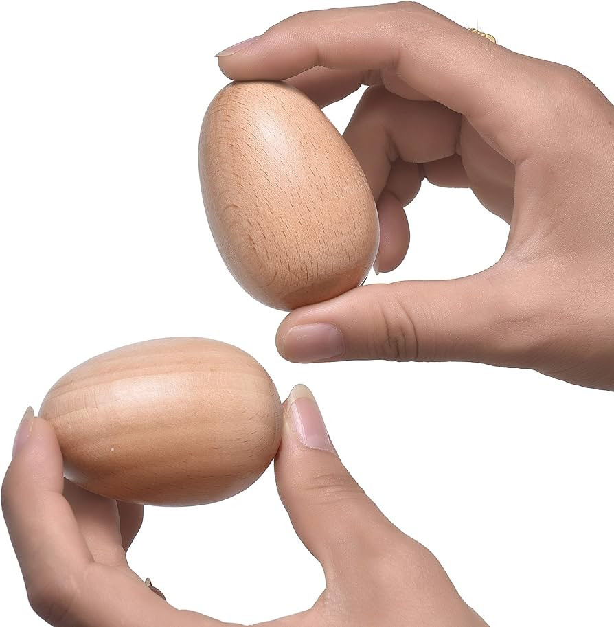 Wood Egg Shakers Set, Musical Percussion Instruments, Natural Finish (2 PCS) | Amazon (US)
