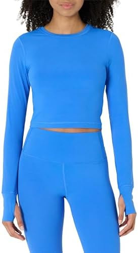 Amazon Essentials Womens Active FormFlex Buttery Soft Long Sleeve Slim Fit Crop Layering Workout ... | Amazon (US)