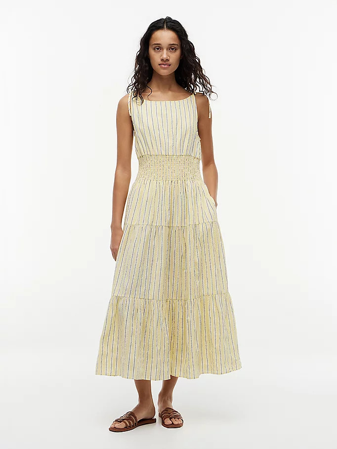 Self-Tie Strap Smock Midi Dress | Tommy Hilfiger UK