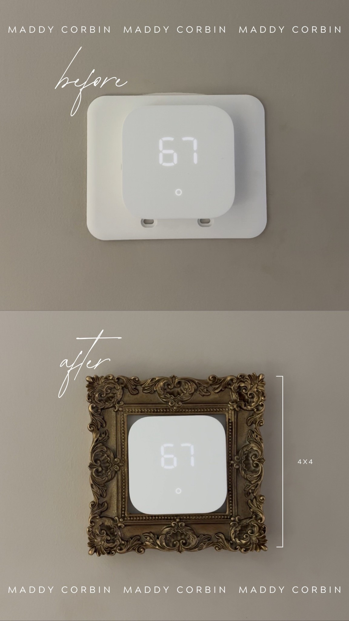 Before + after thermostat frame from Amazon 🤭🌡️✨

#LTKFindsUnder50 #LTKHome #LTKFindsUnder100