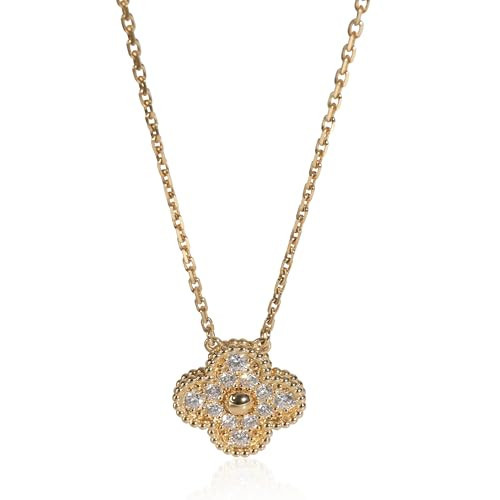 Van Cleef & Arpels, Pre-Loved Vintage Alhambra Pendant Necklace, Yellow Gold, Diamond, 16 in | Amazon (US)