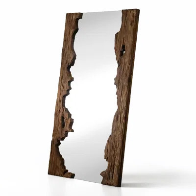Zen-Style Vintage Pine Frame High-Definition Full-Length Mirror | Wayfair North America
