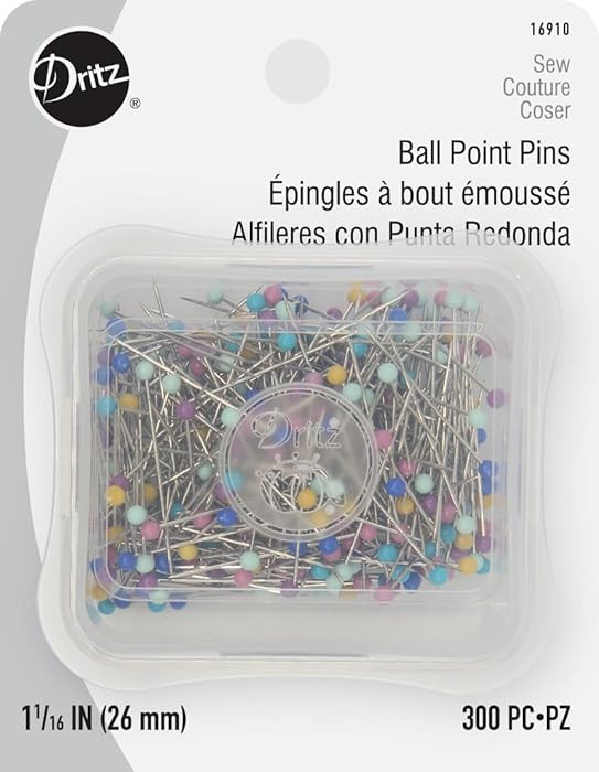 Dritz 1-1/16" Ball Point Pins, 300 Count, Assorted Colors | Amazon (US)
