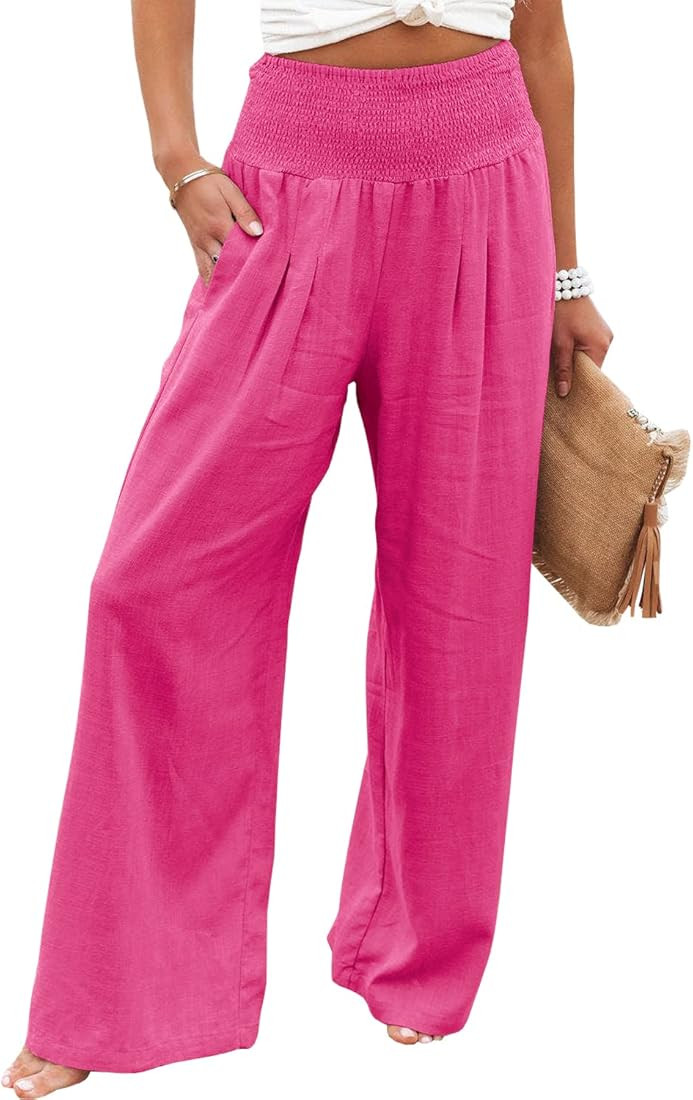 Women Yoga Sweatpants Comfy Wide Leg Palazzo Lounge Pants High Waist Joggers with Pockets | Amazon (US)