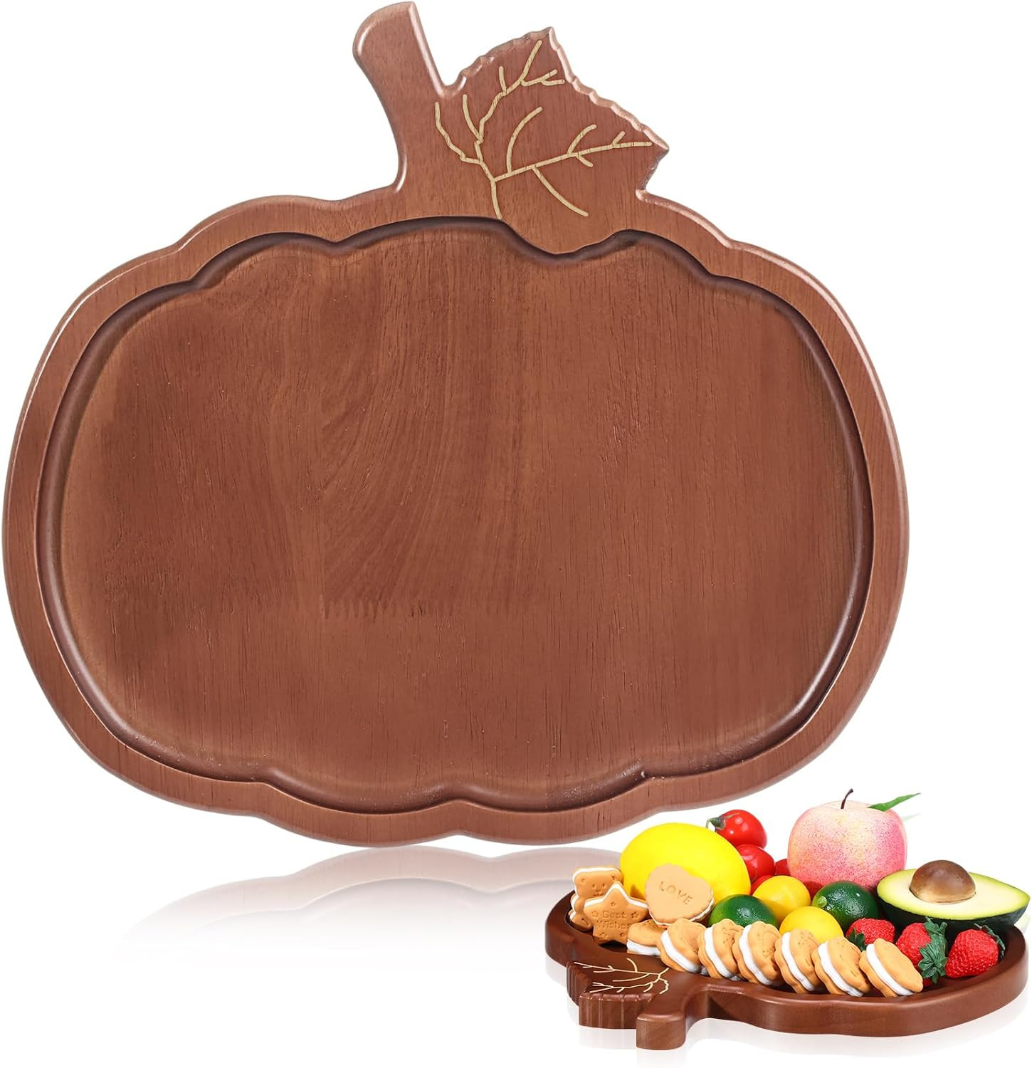 CHENGU Pumpkin Cutting Board Fall Charcuterie Board Wood Halloween Trays | Amazon (US)